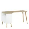 Buy Scandinavian-Inspired Oslo Desk in White and Oak, 4 from Furnituretta