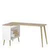 Buy Scandinavian-Inspired Oslo Desk in White and Oak, 5 from Furnituretta