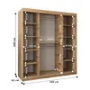 Buy Tokyo III Sliding Door Wardrobe 180cm, Colour: Oak Artisan, Item Width: 180, 17 from Furnituretta