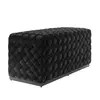 Buy Colline Large Black Velvet Pouffe with Metal Plinth Base from Furnituretta