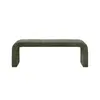Buy Ren Basil Bench in Chenille Bouclé with Curved Design, Colour: Basil from Furnituretta