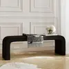 Buy Ren Black Bench in Chenille Bouclé with Curved Design, Colour: Black, 5 from Furnituretta