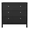 Buy Stylish Madrid Chest: 3 Drawers in Matt Black, 3 from Furnituretta