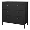 Buy Stylish Madrid Chest: 3 Drawers in Matt Black, 4 from Furnituretta