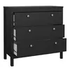 Buy Stylish Madrid Chest: 3 Drawers in Matt Black, 6 from Furnituretta