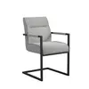 Buy The Cleaver Dining Chair with Arms in Smoked Pearl Fabric, Colour: Smoked Pearl from Furnituretta