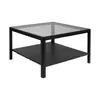 Buy Ray Coffee Table in Black Matte Grain with Glass Top, Colour: Black, 4 from Furnituretta