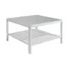 Buy Ray Coffee Table in White Matte Grain with Glass Top, Colour: White, 4 from Furnituretta