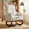 Buy HOMCOM Cream White Rocking Chair with High Back Support, 3 from Furnituretta