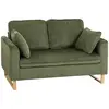 Buy HOMCOM 2 Seater Sofa in Dark Green Corduroy Fabric, Colour: Dark Green from Furnituretta