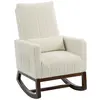 Buy HOMCOM Cream White Rocking Chair with High Back Support from Furnituretta
