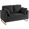 Buy HOMCOM 2 Seater Sofa in Dark Grey Corduroy Fabric, Colour: Dark Grey from Furnituretta