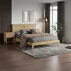 Buy Alicia Double Wooden Rattan Bed in Oak, Bed Size: Double (4ft6) from Furnituretta