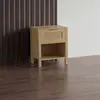 Buy Alicia Wooden Rattan Bedside Table with Drawer in Oak, 2 from Furnituretta