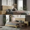 Buy Alicia Wooden Rattan Bedside Table with Drawer in Oak, 3 from Furnituretta