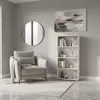 Buy Thorne Slim Low Short Bookcase in White, Colour: White, Item Width: 70 from Furnituretta