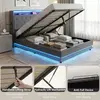 Buy HOMCOM Double Hydraulic Storage Bed with LED Lights & Charging Station, Bed Size: Double (4ft6), 8 from Furnituretta