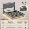 Buy HOMCOM Double Hydraulic Storage Bed with LED Lights & Charging Station, Bed Size: Double (4ft6), 3 from Furnituretta