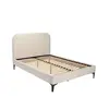 Buy Albany Ivory Double Bed in Bouclé with Curved Headboard, Colour: Ivory, Bed Size: Double (4ft6), 3 from Furnituretta