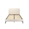 Buy Albany Ivory Double Bed in Bouclé with Curved Headboard, Colour: Ivory, Bed Size: Double (4ft6), 2 from Furnituretta