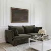 Buy Suffolk Olive 3 Seater Sofa in Chenille with Oxford‑Edge Cushions, 2 from Furnituretta