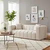 Buy Peninsula Oyster 3 Seater Sofa in Textured Pale Neutral Fabric, 8 from Furnituretta