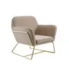 Buy Charles Beige Velvet Armchair with Brushed Gold Frame, Colour: Beige, 3 from Furnituretta