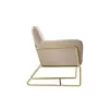 Buy Charles Beige Velvet Armchair with Brushed Gold Frame, Colour: Beige, 4 from Furnituretta