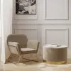 Buy Charles Beige Velvet Armchair with Brushed Gold Frame, Colour: Beige, 2 from Furnituretta