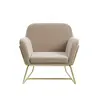 Buy Charles Beige Velvet Armchair with Brushed Gold Frame, Colour: Beige from Furnituretta
