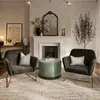 Buy Charles Black Velvet Armchair with Brushed Gold Frame, Colour: Black, 2 from Furnituretta
