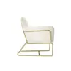 Buy Charles Cream Velvet Armchair with Brushed Gold Frame, Colour: Cream, 4 from Furnituretta