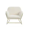 Buy Charles Cream Velvet Armchair with Brushed Gold Frame, Colour: Cream from Furnituretta