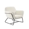 Buy Charles Ivory Boucle Armchair with Matte Black Frame, Colour: Ivory, 3 from Furnituretta
