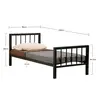 Buy Metro Classic Charcoal Black Single Metal Bed Frame (3ft), Colour: Charcoal Black, Bed Size: Single (3ft), Item Width: 96, 2 from Furnituretta