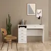 Buy Function Plus White Desk with 5 Drawers, 2 from Furnituretta