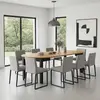 Buy Wigton Black & Oak Round Extending Dining Table, Colour: Black / Oak, 8 from Furnituretta