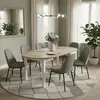 Buy Wigton White & Oak Round Extending Dining Table, Colour: White / Oak from Furnituretta