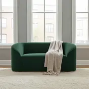 Buy Zuma Forest Green Chair | Contemporary Curved Velvet Accent Chair, 7 from Furnituretta