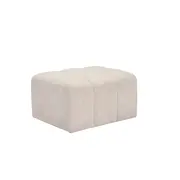 Buy Peninsula Oyster Pouffe in Textured Pale Neutral Fabric from Furnituretta