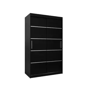 Buy Verona 01 Sliding Door Wardrobe 120cm, Colour: Black, Item Width: 120, 6 from Furnituretta