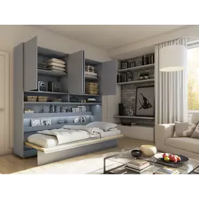 Buy BC-11 Over Bed Unit for Horizontal Wall Bed Concept 90cm, Colour: Grey Matt, Item Width: 211, 6 from Furnituretta