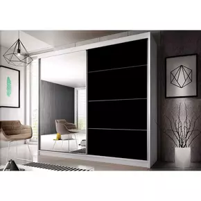 Buy Multi 31 Sliding Mirror Door Wardrobe 183cm, Colour: White Matt, Item Width: 183 from Furnituretta