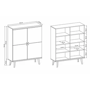 Buy Primo 4 Door Sideboard Cabinet, 3 from Furnituretta