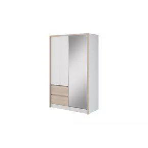 Buy Sara Sliding Door Wardrobe 134cm, Colour: Oak Sonoma, Item Width: 130 from Furnituretta
