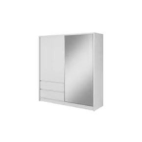 Buy Sara Sliding Door Wardrobe 204cm, Colour: White Matt, Item Width: 200 from Furnituretta