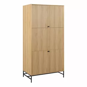 Buy Albany Wardrobe 4 Doors in Black/Oak from Furnituretta