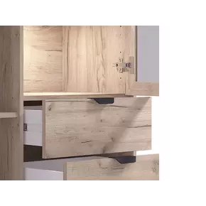 Buy Esher Grey Oak Effect and Cashmere Slatted 2 Door Display Cabinet, 4 from Furnituretta