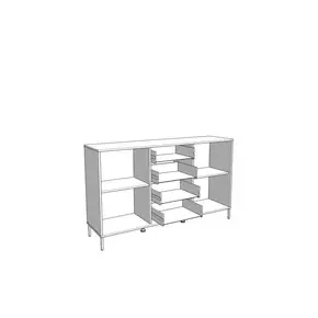 Buy Clacton Slatted Artisan Oak Effect and Black Sideboard, 5 from Furnituretta