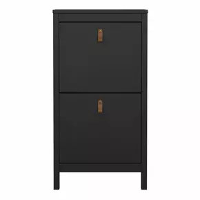 Buy Barcelona Shoe Cabinet 2 Flip Down Doors in Matt Black, 2 from Furnituretta